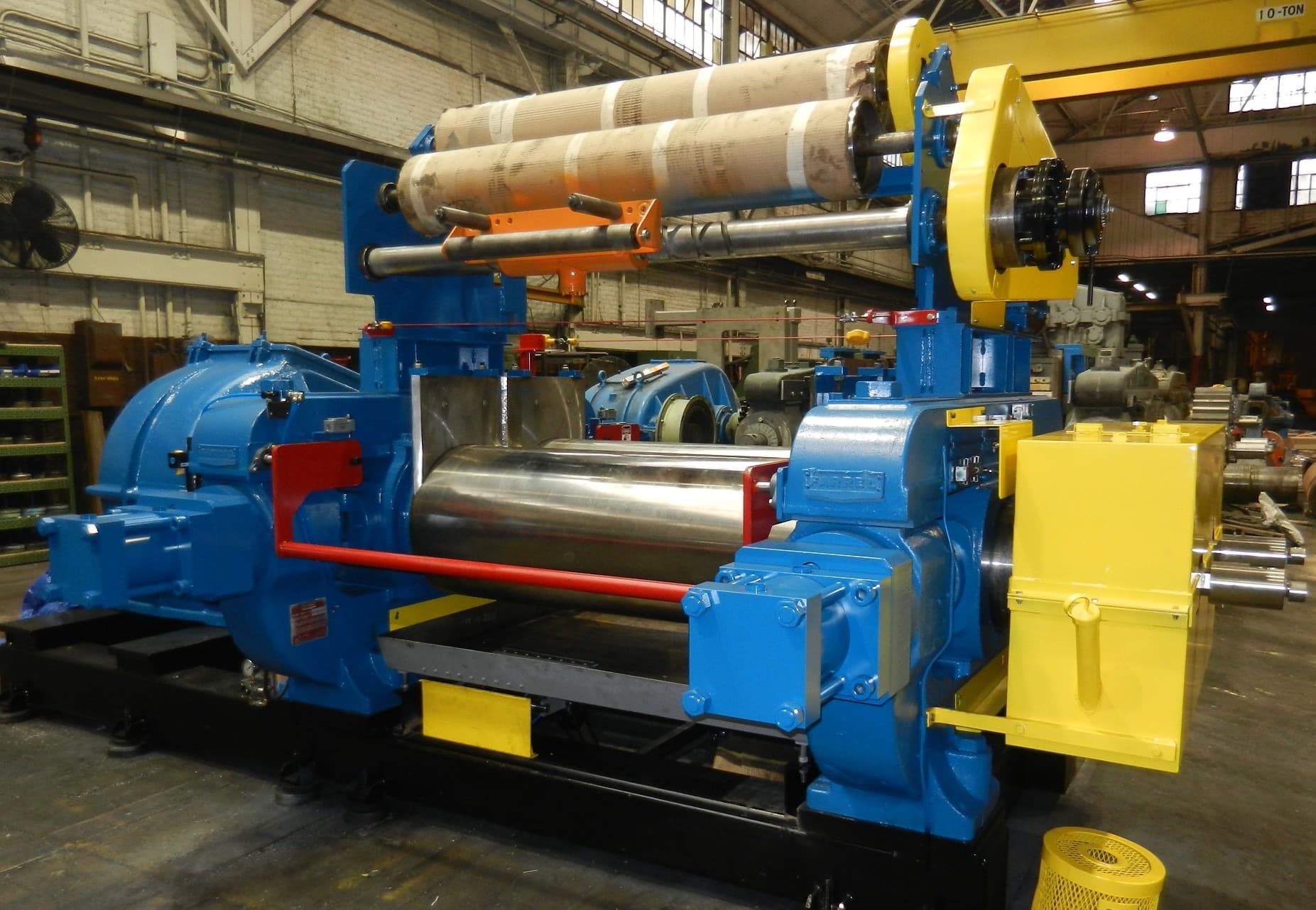 22" x 60" Farrel Rubber Mill 150 HP Left Hand Drive, Falk Reducer, Air Brake 150 HP