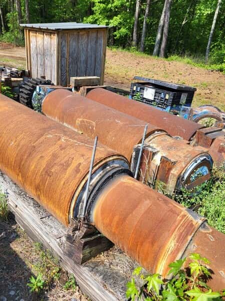26" x 84" Stewart Bolling Triple Pass Drilled Drive Roll 17" Journals